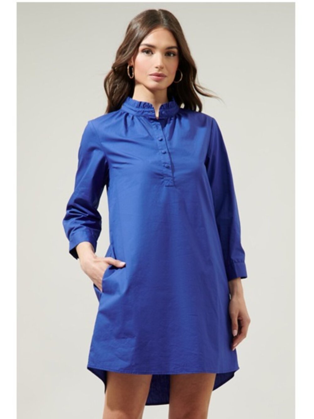 💙🩵💙Sugarlips Royal Blue Camden Poplin Collared Shirt Dress M